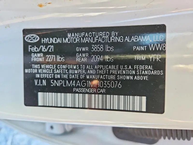 2021 HYUNDAI ELANTRA SEL  