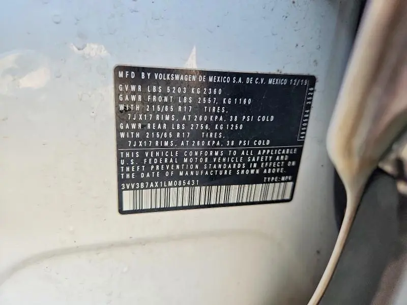 2020 VOLKSWAGEN TIGUAN SE  