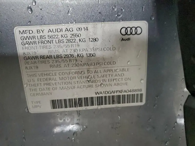 2015 AUDI Q5 PREMIUM PLUS  