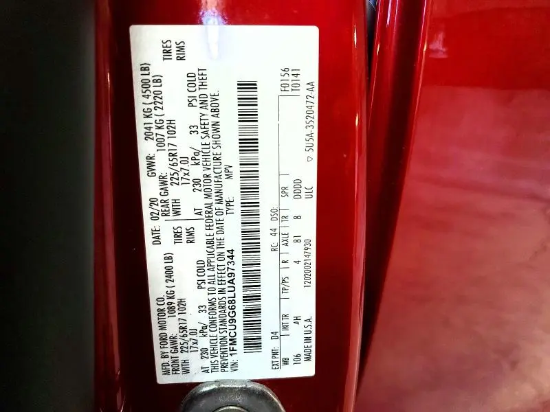 2020 FORD ESCAPE SE  