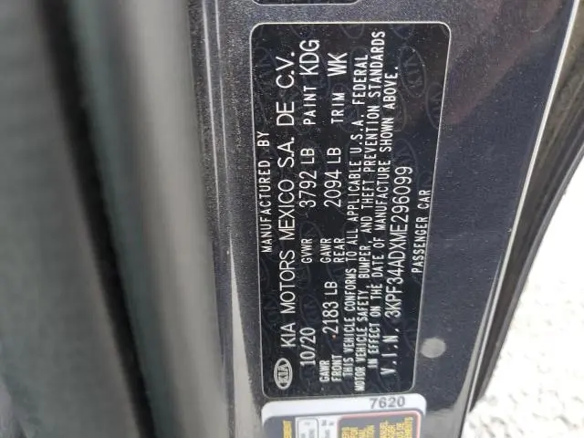 2021 KIA FORTE GT LINE  
