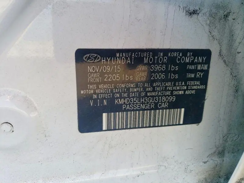 2016 HYUNDAI ELANTRA GT BASE  