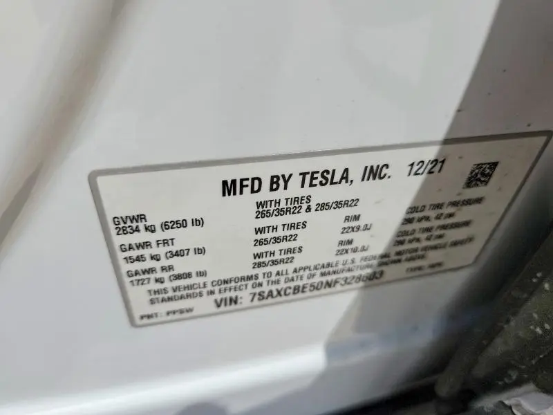 2022 TESLA MODEL X   