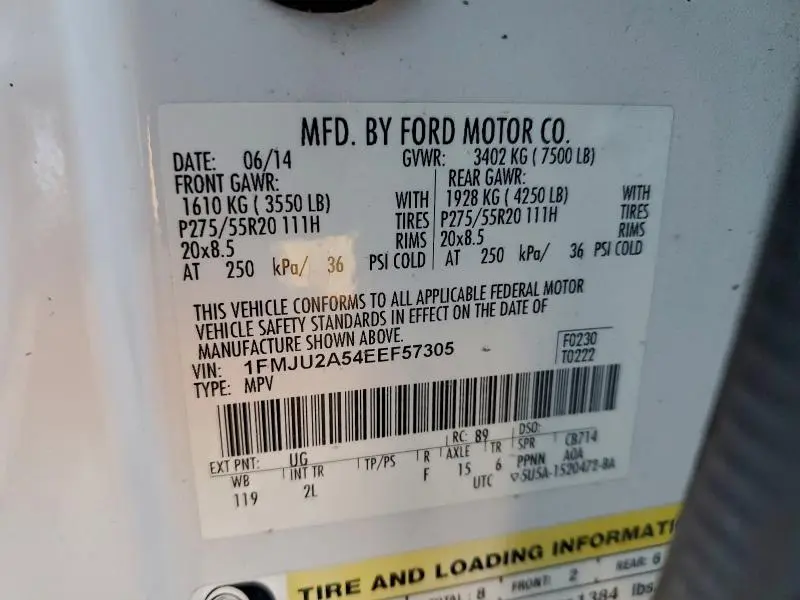 2014 FORD EXPEDITION LIMITED  