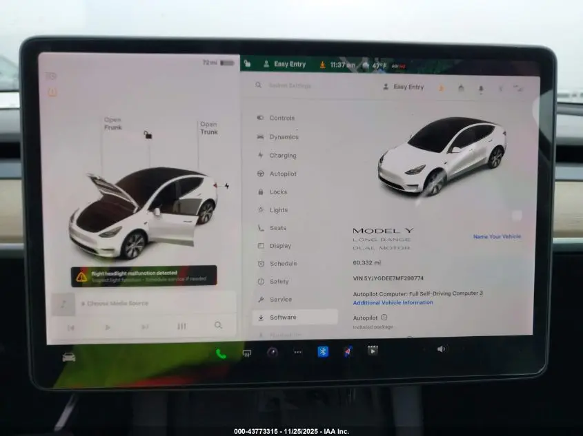 2021 TESLA MODEL Y LONG RANGE DUAL MOTOR ALL-WHEEL DRIVE