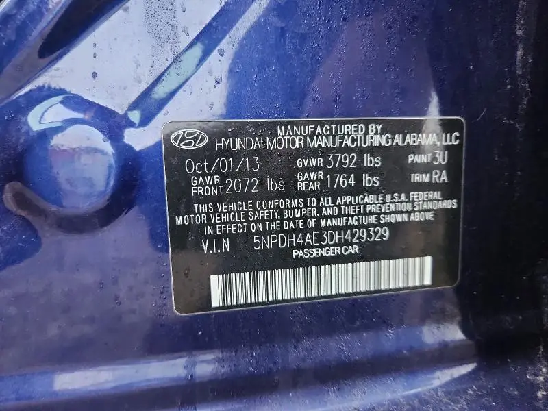 2013 HYUNDAI ELANTRA LIMITED  