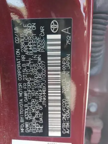 2018 TOYOTA C-HR XLE