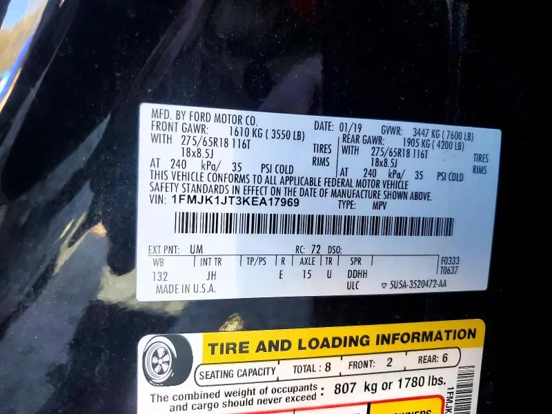 2019 FORD EXPEDITION MAX XLT  