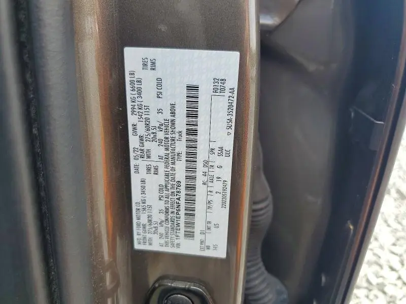 2022 FORD F150 SUPERCREW  