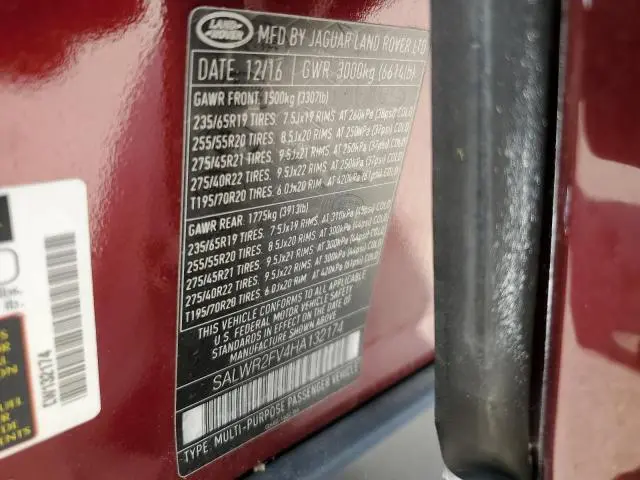 2017 LAND ROVER RANGE ROVER SPORT HSE  