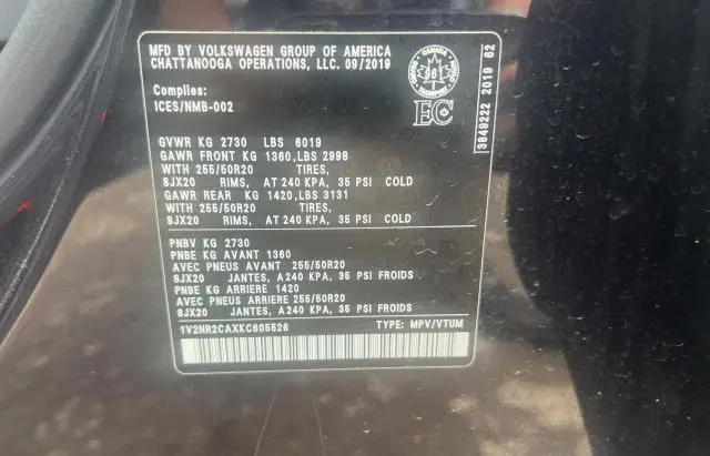 2019 VOLKSWAGEN ATLAS SEL PREMIUM  