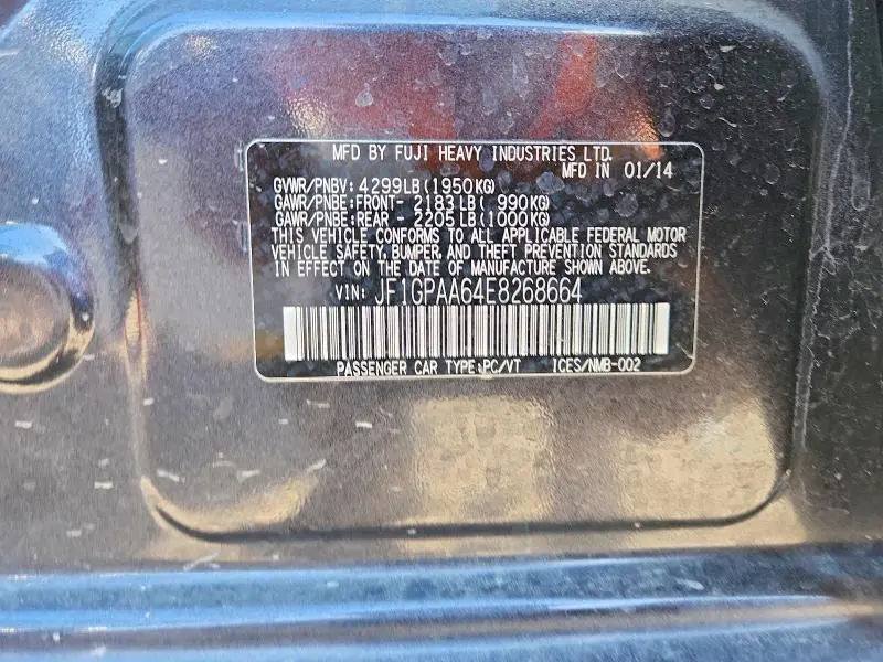 2014 SUBARU IMPREZA   