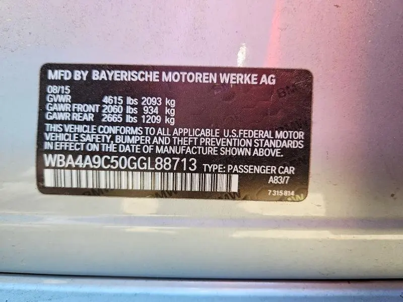 2016 BMW 428 I GRAN COUPE SULEV  