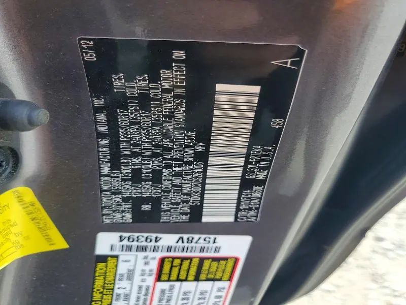 2012 TOYOTA SIENNA LE 8-PASSENGER  