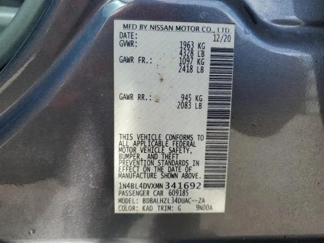 2021 NISSAN ALTIMA SV  