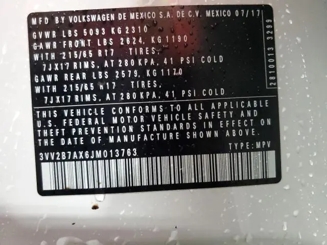 2018 VOLKSWAGEN TIGUAN SE  