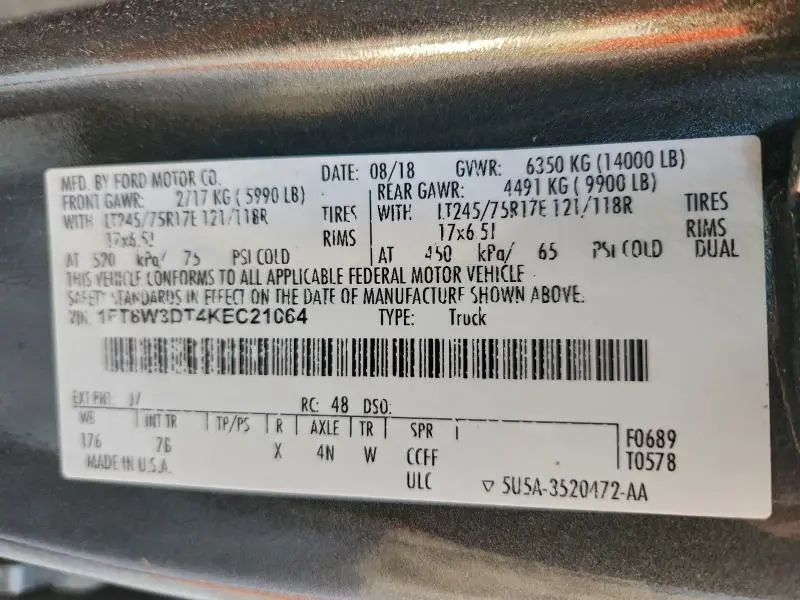 2019 FORD F350 SUPER DUTY  