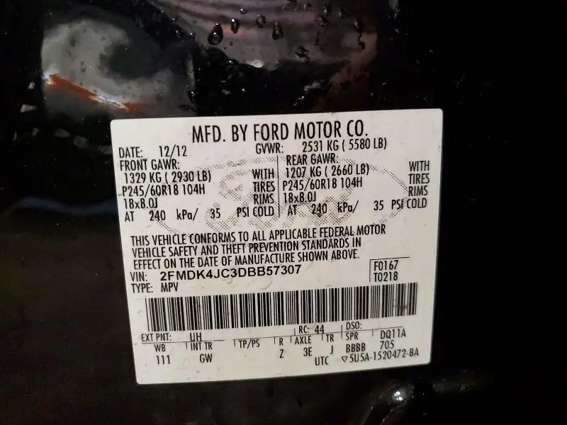 2013 FORD EDGE SEL  