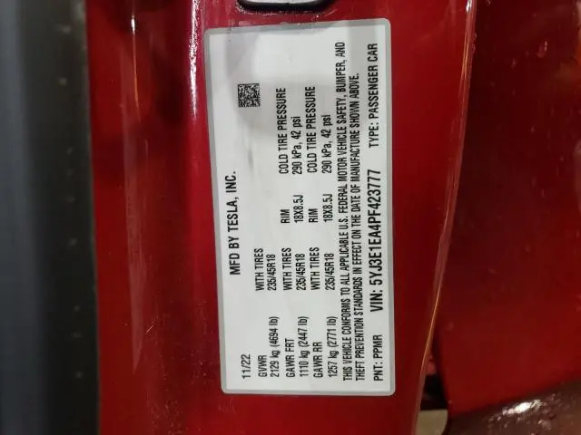 2023 TESLA MODEL 3 