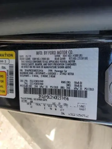 2019 FORD FUSION SEL  