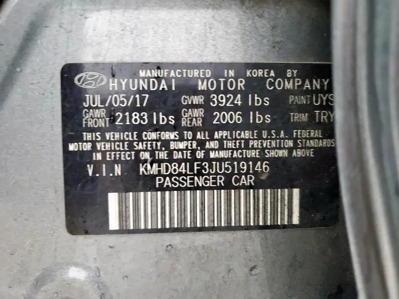 2018 HYUNDAI ELANTRA SEL  