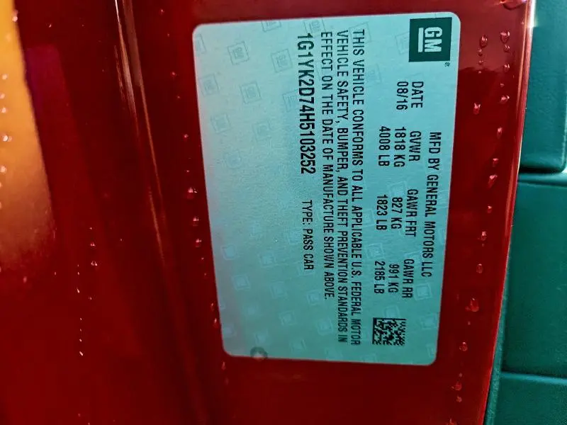 2017 CHEVROLET CORVETTE STINGRAY Z51 2LT  