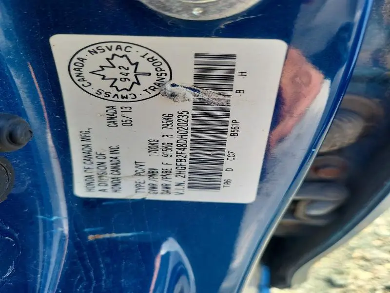 2013 HONDA CIVIC LX  