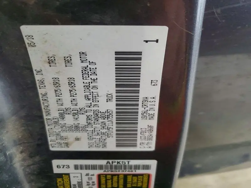 2018 TOYOTA TUNDRA SR5  