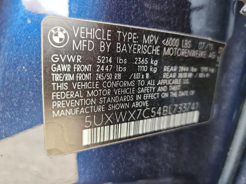 2011 BMW X3 XDRIVE35I  