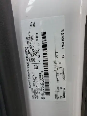 2020 FORD TRANSIT T-150  