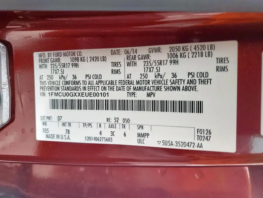2014 FORD ESCAPE SE