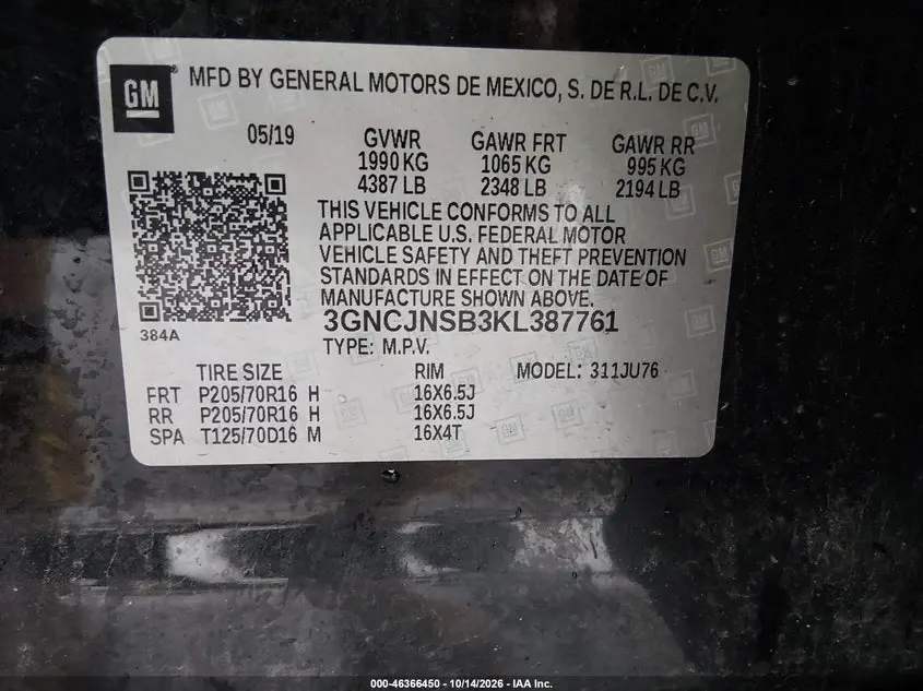 2019 CHEVROLET TRAX LS