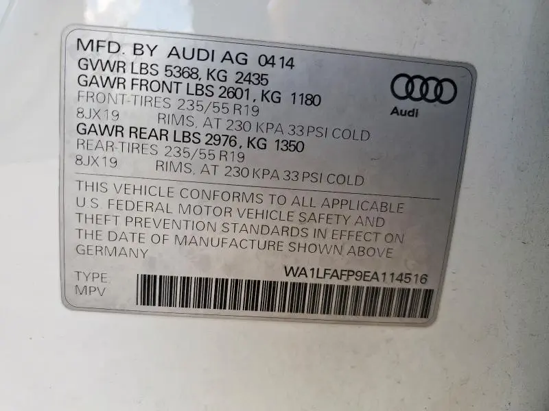 2014 AUDI Q5 PREMIUM PLUS  