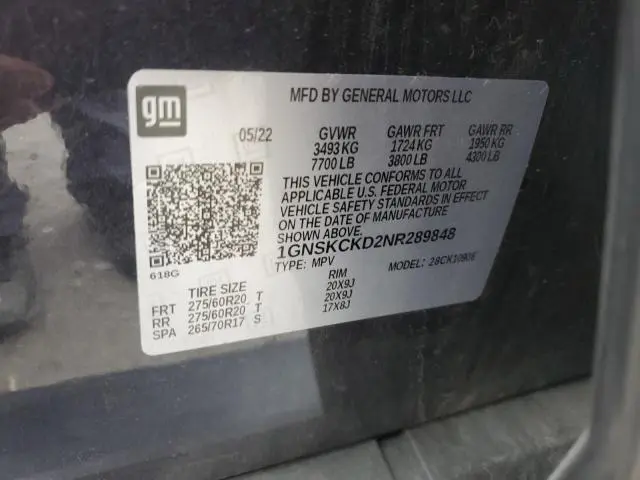 2022 CHEVROLET SUBURBAN K1500 LT  