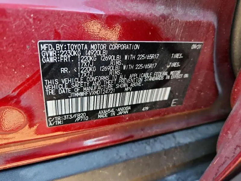 2021 TOYOTA RAV4 LE  