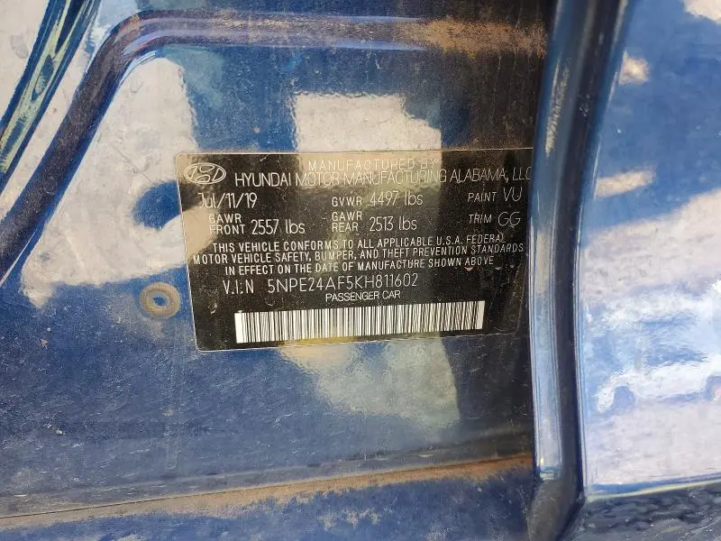 2019 HYUNDAI SONATA SE  