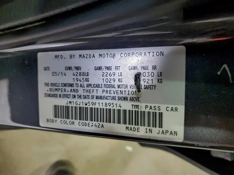 2015 MAZDA 6 GRAND TOURING  