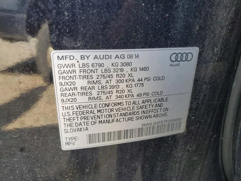 2015 AUDI Q7 PREMIUM PLUS  