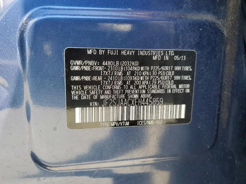 2014 SUBARU FORESTER 2.5I  