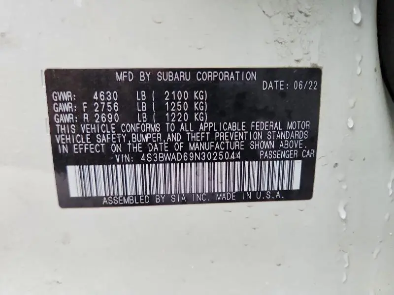 2022 SUBARU LEGACY PREMIUM  