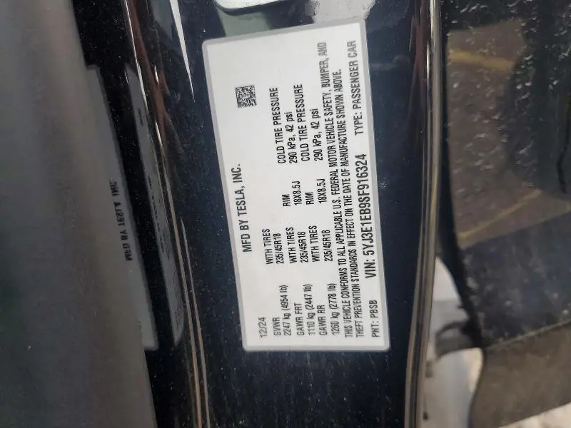 2025 TESLA MODEL 3   