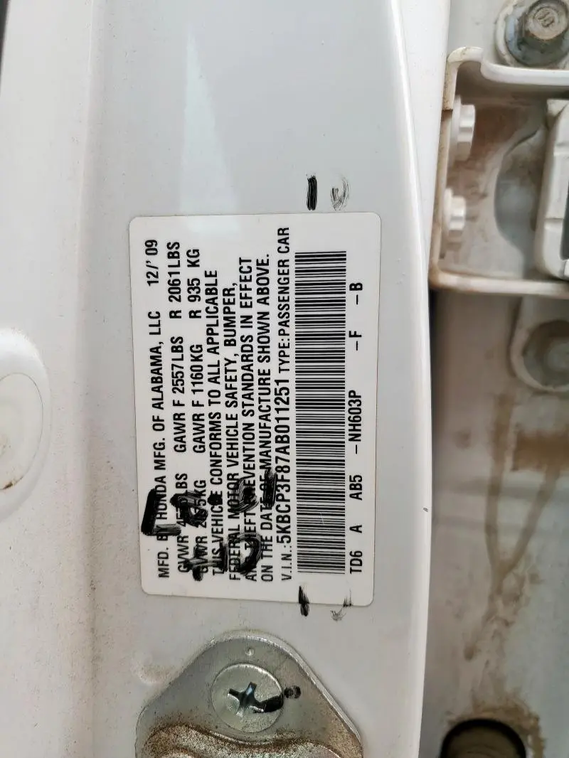 2010 HONDA ACCORD EXL  