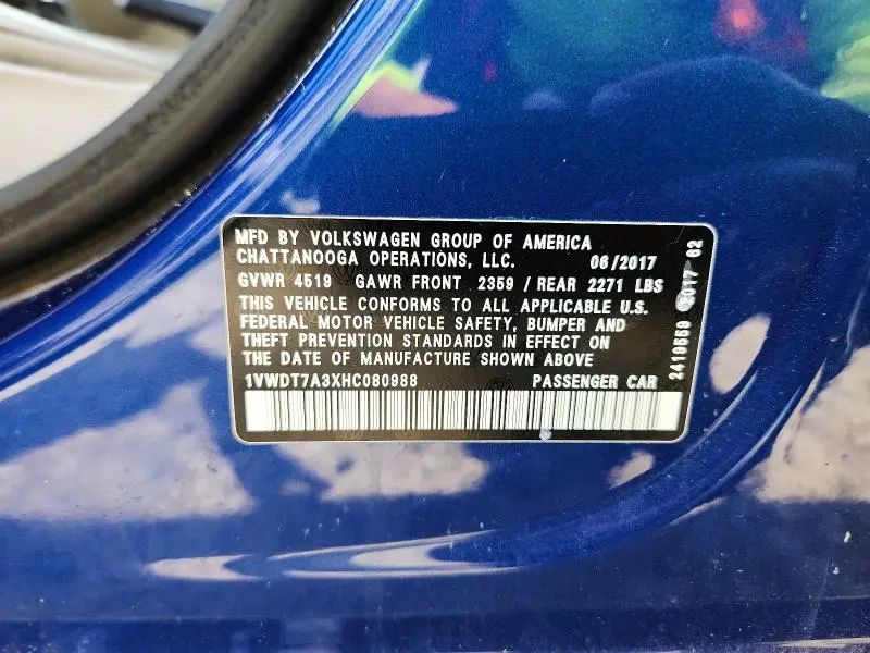 2017 VOLKSWAGEN PASSAT R-LINE  