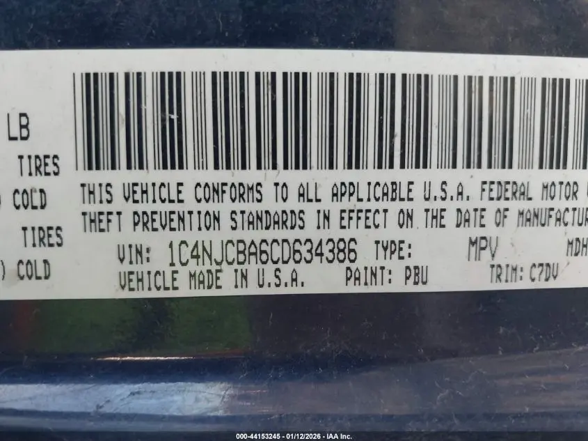 2012 JEEP COMPASS SPORT