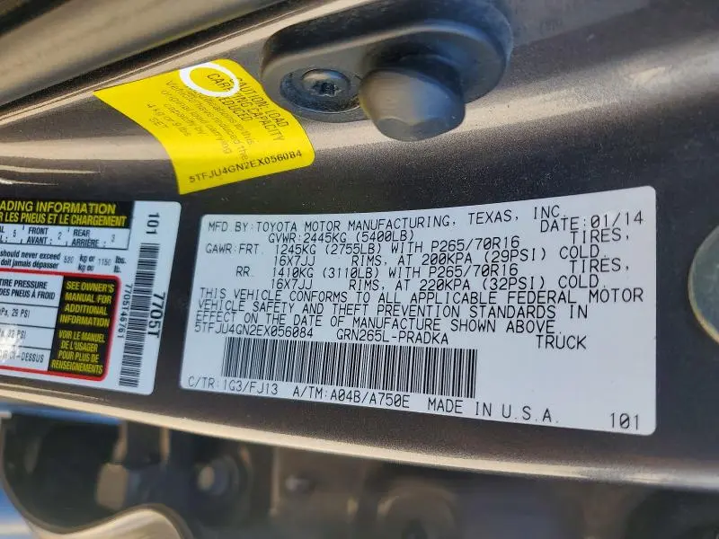 2014 TOYOTA TACOMA DOUBLE CAB PRERUNNER  