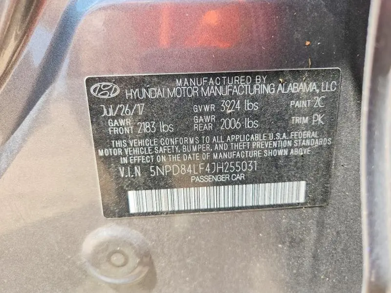 2018 HYUNDAI ELANTRA SEL  
