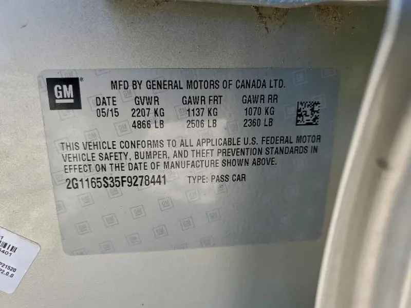 2015 CHEVROLET IMPALA LTZ  