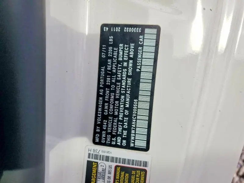 2012 VOLKSWAGEN EOS KOMFORT  