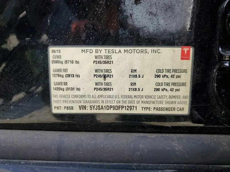 2013 TESLA MODEL S   