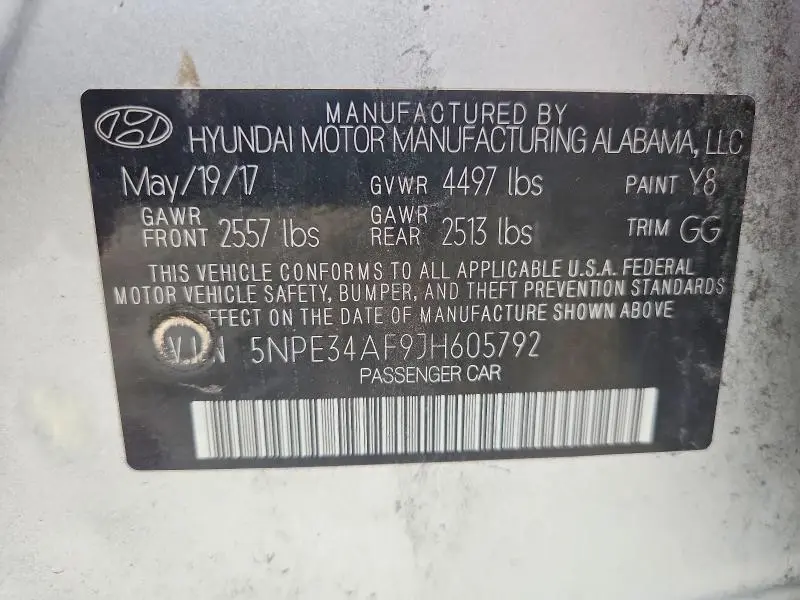 2018 HYUNDAI SONATA SEL  
